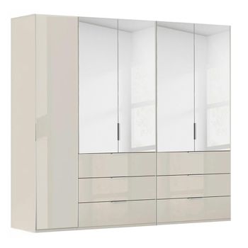 Miramar Type-5 Champagne and Champagne Glass 251cm 5 Door Combi Wardrobe