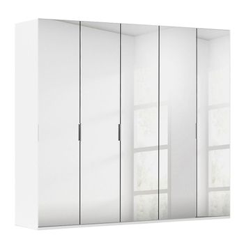 Miramar Type-5 Alpine White Mirrored 251cm 5 Door Wardrobe