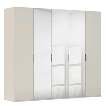 Miramar Type-5 Champagne and Champagne Glass 251cm 5 Door Mirror Wardrobe