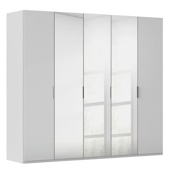 Miramar Type-5 Silk Grey and Silk Grey Glass 251cm 5 Door Mirror Wardrobe