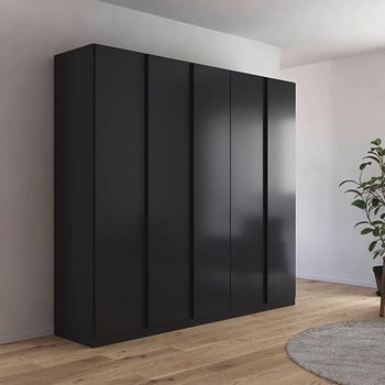 Monostar Metallic Dark Grey 226cm 5 Door Wardrobe