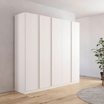 Monostar Alpine White 226cm 5 Door Wardrobe with Extras