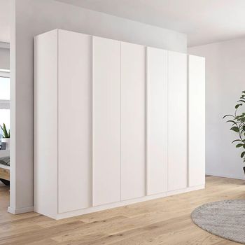 Monostar Alpine White 271cm 6 Door Wardrobe with Extras