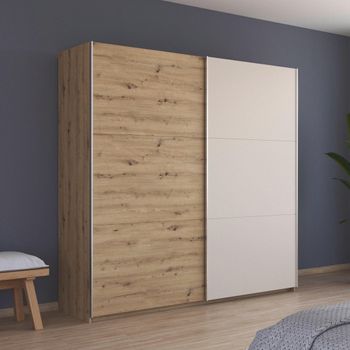 Monza Artisan Oak and Champagne 218cm 2 Door Sliding Wardrobe