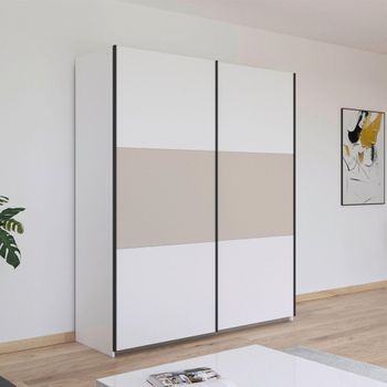 Neo Alpine White and Champagne 175cm 2 Door Sliding Wardrobe