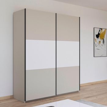 Neo Champagne and Alpine White 175cm 2 Door Sliding Wardrobe