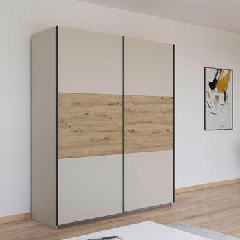 Neo Champagne and Artisan Oak 175cm 2 Door Sliding Wardrobe