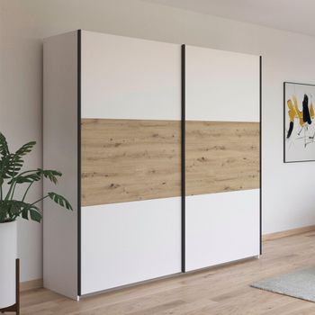 Neo Alpine White and Artisan Oak 218cm 2 Door Sliding Wardrobe