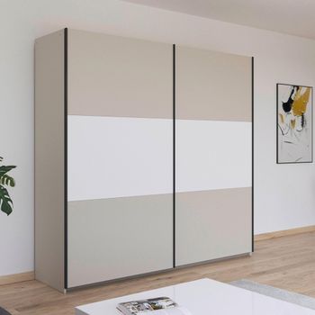 Neo Champagne and Alpine White 218cm 2 Door Sliding Wardrobe