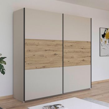Neo Champagne and Artisan Oak 218cm 2 Door Sliding Wardrobe