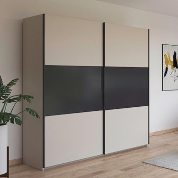Neo Champagne and Metallic Dark Grey 218cm 2 Door Sliding Wardrobe