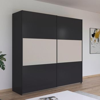 Neo Metallic Dark Grey and Champagne 218cm 2 Door Sliding Wardrobe