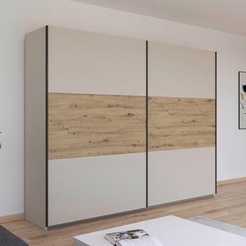 Neo Champagne and Artisan Oak 261cm 2 Door Sliding Wardrobe