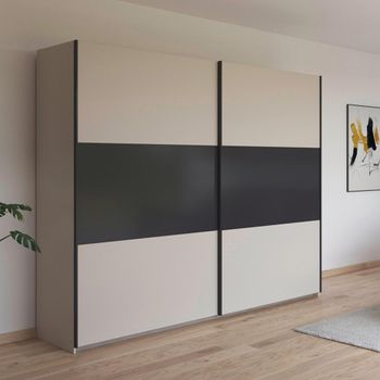 Neo Champagne and Metallic Dark Grey 261cm 2 Door Sliding Wardrobe