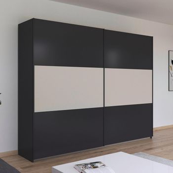 Neo Metallic Dark Grey and Champagne 261cm 2 Door Sliding Wardrobe