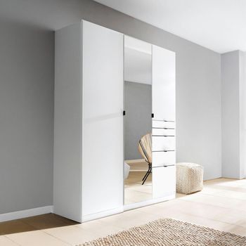 Ontario Alpine White 136cm 3 Door Combi Wardrobe