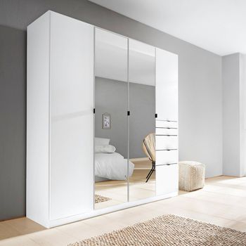 Ontario Alpine White 181cm 4 Door Combi Wardrobe