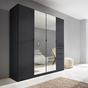 Ontario Metallic Dark Grey 181cm 4 Door Combi Wardrobe