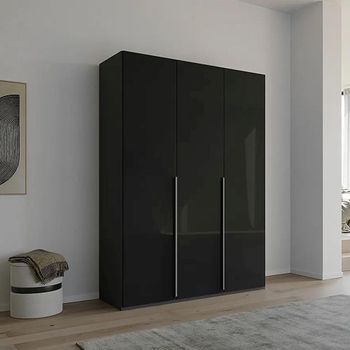 Purisma Graphite and Basalt Glass 151cm 3 Door Wardrobe
