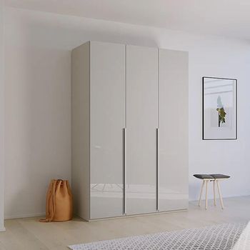 Purisma Silk Grey Glass 151cm 3 Door Wardrobe