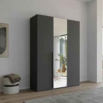 Purisma Graphite 151cm 3 Door Mirror Wardrobe