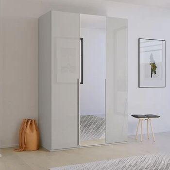 Purisma Silk Grey Glass 151cm 3 Door Mirror Wardrobe