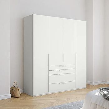 Purisma Alpine White 201cm 4 Door 4 Drawer Wardrobe