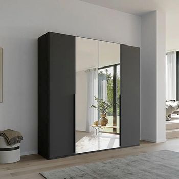 Purisma Graphite 201cm 4 Door Mirror Wardrobe