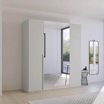 Purisma Silk Grey 201cm 4 Door Mirror Wardrobe