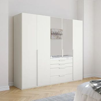 Purisma Alpine White 251cm 5 Door Combi Wardrobe