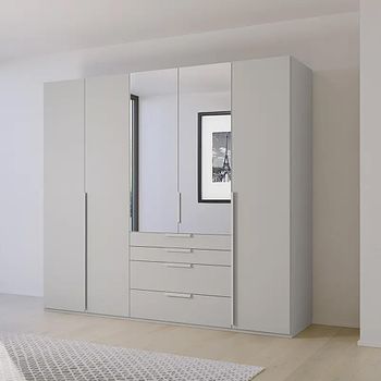 Purisma Silk Grey 251cm 5 Door Combi Wardrobe