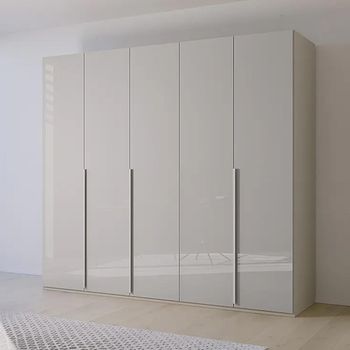 Purisma Silk Grey Glass 251cm 5 Door Wardrobe