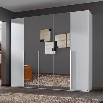 Purisma Alpine White 251cm 5 Door Mirror Wardrobe