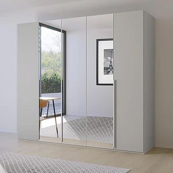 Purisma Silk Grey 251cm 5 Door Mirror Wardrobe