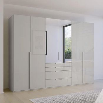 Purisma Silk Grey Glass 301cm 6 Door Combi Wardrobe