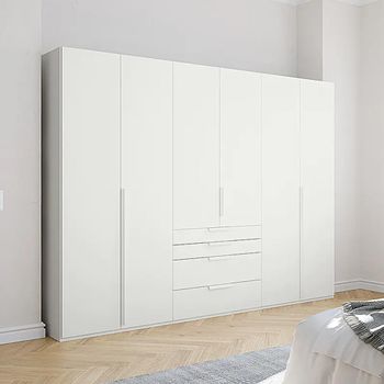 Purisma Alpine White 301cm 6 Door 4 Drawer Wardrobe