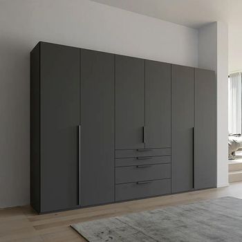 Purisma Graphite 301cm 6 Door 4 Drawer Wardrobe
