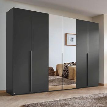 Purisma Graphite 301cm 6 Door Mirror Wardrobe