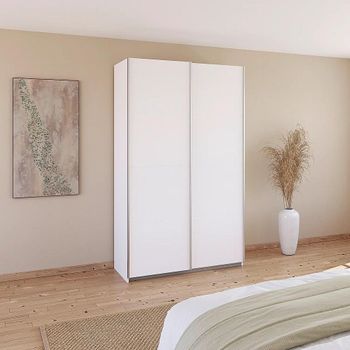 Quadra Alpine White 136cm 2 Door Sliding Wardrobe
