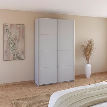 Quadra Silk Grey 136cm 2 Door Sliding Wardrobe
