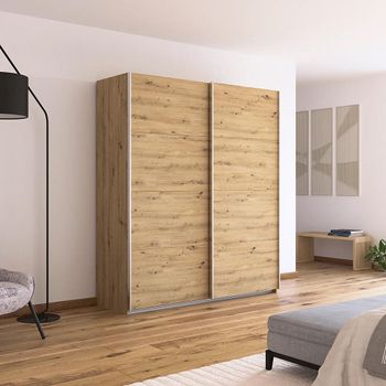 Quadra Artisan Oak 181cm 2 Door Sliding Wardrobe