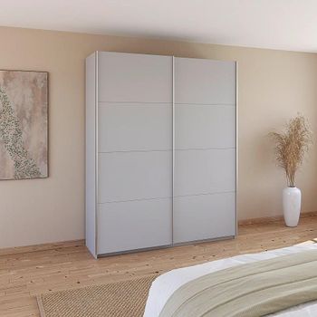 Quadra Silk Grey 181cm 2 Door Sliding Wardrobe