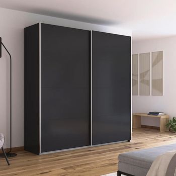 Quadra Metallic Dark Grey 226cm 2 Door Sliding Wardrobe
