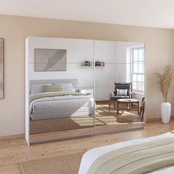 Quadra Alpine White Mirrored 271cm 2 Door Sliding Wardrobe