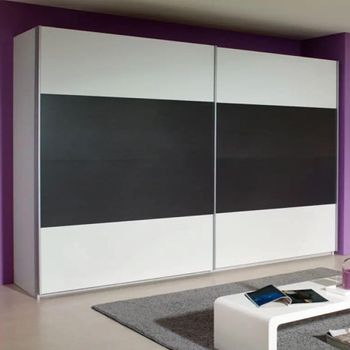 Quadra Alpine White and Metallic Dark Grey 271cm 2 Door Sliding Wardrobe