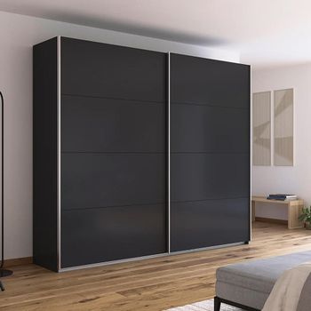 Quadra Metallic Dark Grey 271cm 2 Door Sliding Wardrobe