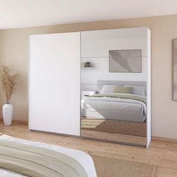 Quadra Alpine White 271cm 2 Door Mirror Sliding Wardrobe