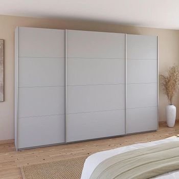 Quadra Silk Grey 315cm 3 Door Sliding Wardrobe
