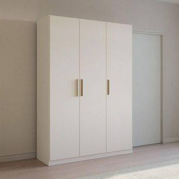 Skandi Alpine White 136cm 3 Door Wardrobe