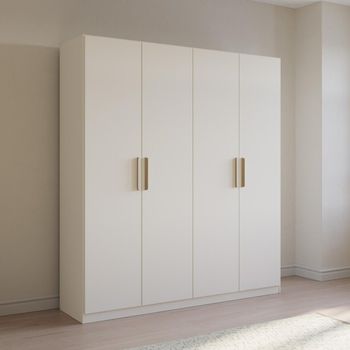 Skandi Alpine White 181cm 4 Door Wardrobe